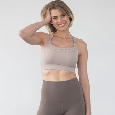 Venice 4 Ultimate Support Full Coverage Nursing & Pumping Sports Bra (Chai)