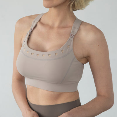 Venice 4 Ultimate Support Full Coverage Nursing & Pumping Sports Bra (Chai)
