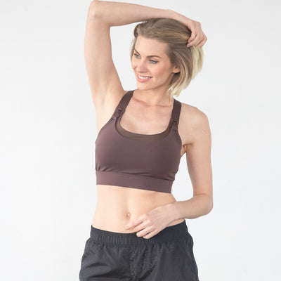 Venice High Impact Full Coverage Nursing Sports Bra (Dark Chocolate)