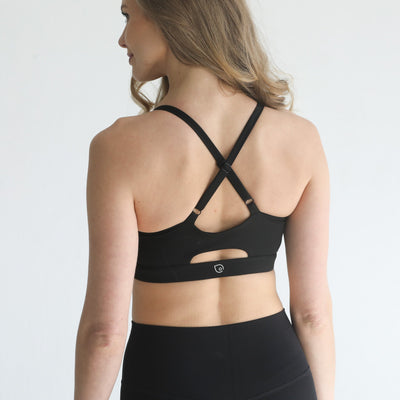 Supportive Flow Nursing & Pumping Sports Bra (Noir)