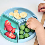 Stay-Put Suction Detachable Silicone Plate – 3-Section Baby Feeding Plate (7.5 in)