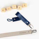 Genuine Leather Pacifier & Teether Holder with Non-Toxic Clip