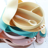 Suction Silicone Baby Bowl with Bamboo Handle Spoon – 7.5 in Eco-Friendly Feeding Set