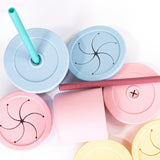 2-in-1 Silicone Drink & Snack Cup with Straw – 6oz (180ml) Mini Cup