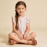 Makemake Organics Organic Flutter Dress - Peony