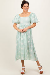 PinkBlush Mint Textured Maternity Midi Dress