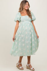 PinkBlush Mint Textured Maternity Midi Dress