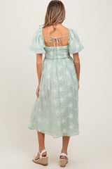 PinkBlush Mint Textured Maternity Midi Dress