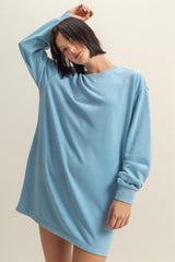 PinkBlush Blue Long Sleeve Oversized Sweatshirt Maternity Mini Dress