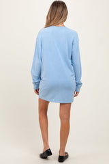 PinkBlush Blue Long Sleeve Oversized Sweatshirt Maternity Mini Dress
