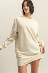 PinkBlush Cream Long Sleeve Oversized Sweatshirt Maternity Mini Dress