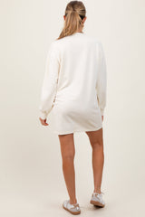 PinkBlush Cream Long Sleeve Oversized Sweatshirt Maternity Mini Dress