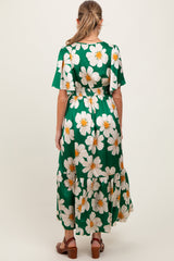 PinkBlush Emerald Notched Collar Floral Button Down Maternity Maxi Dress
