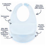 Colugo Fold and Go Silicone Bib 2 Pack | Lightweight Adjustable Baby Bibs with Storage Cases