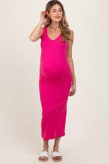 PinkBlush Fuchsia V-Neck Tank Maternity Maxi Dress