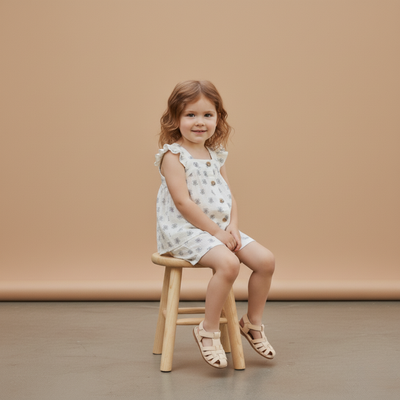 Makemake Organics Organic Flutter Top & Shorts Set - Poppy
