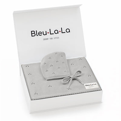 Organic Pointelle Swaddle Blanket + Hat Gift Set