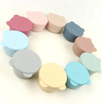 Suction Silicone Snack Cups with Lid – 135ml Food-Grade BLW Storage Set (2.9 in)