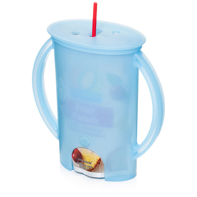 Flipping Holder DELUXE with Lid (Blue) – Food Pouch & Juice Box Holder
