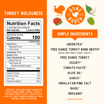 Bolognese Turkey Baby Food Pouch with Bone Broth