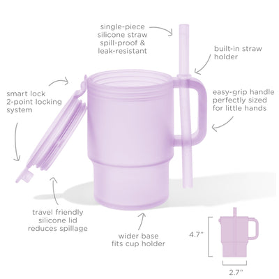 Olababy 11oz Kids Silicone Tumbler with Straw Lid – Toddler Straw Cup, Cup-Holder Base, 12 Months+