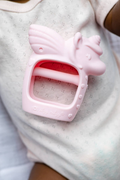OUTLET – Bitzy Grip Mitt Developmental Teether – Dino