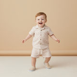 Makemake Organics Organic Shirt & Shorts Set - Brick Checks