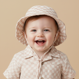 Makemake Organics Organic Bucket Sun Hat - Brick Checks