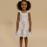 Makemake Organics Organic Ruffle Tiered Dress - Blush Floral