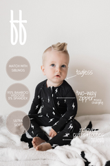 Bamboo Zip Pajamas | Midnight Lightning Bolt