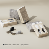 Spoon and Fork Set Black
