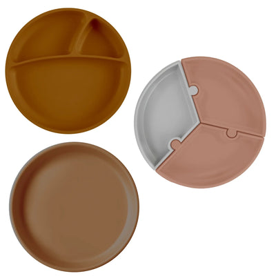 Silicone Suction Plate Collection – Puzzle, Portions & Basics (Food-Grade BLW Plates)