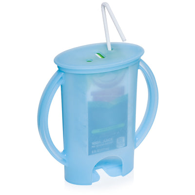 Flipping Holder DELUXE with Lid (Blue) – Food Pouch & Juice Box Holder