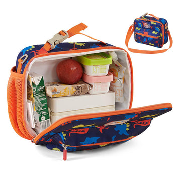 SUNVENO Kids Lunch Box Cooler Bag – Blue Dinosaur