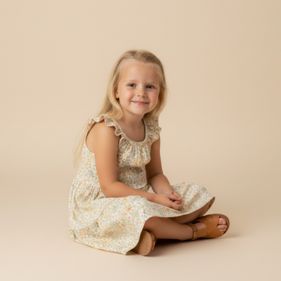 Makemake Organics Organic Ruffle Tiered Dress - Bloomfield