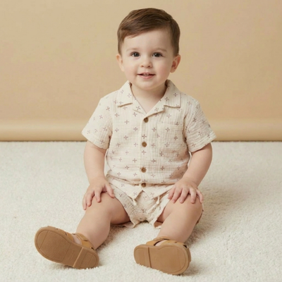 Makemake Organics Organic Shirt & Shorts Set - Cross