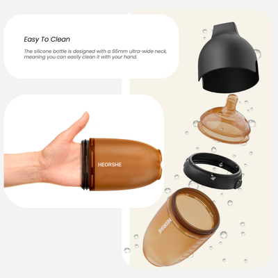 Ultra Wide Neck Baby Bottle 5 OZ Black