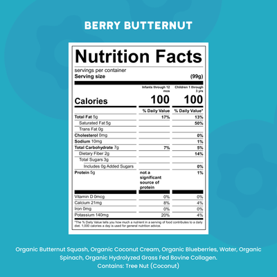 Berry Butternut Baby Food Pouch with Grass-Fed Collagen