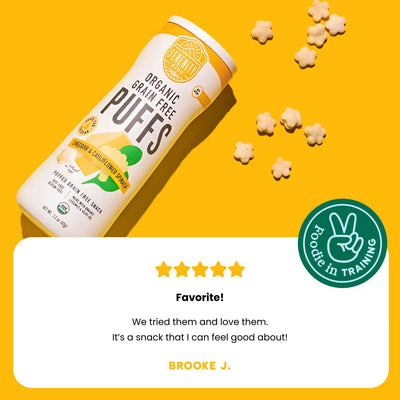 Cheddar & Cauliflower Spinach Organic Grain Free Puffs 6+Month