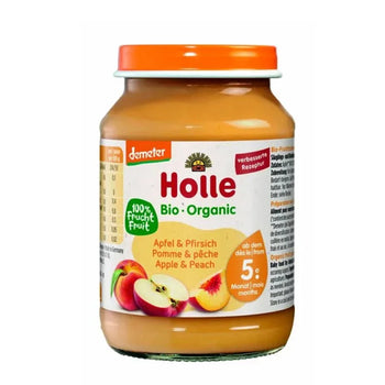 Holle Apple & Peach Puree 190 g (173104) DE (EXP:10/01/27)