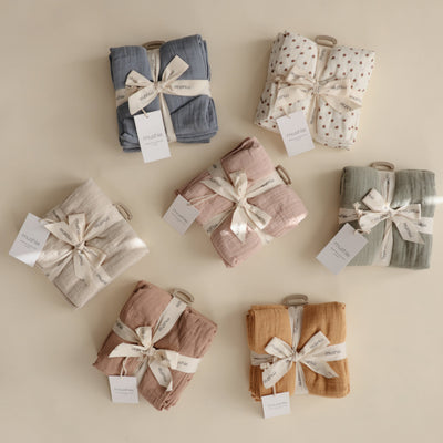 Mushie Organic Cotton Muslin Cloths 3-Pack