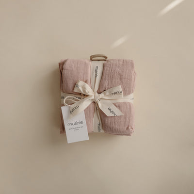 Mushie Organic Cotton Muslin Cloths 3-Pack