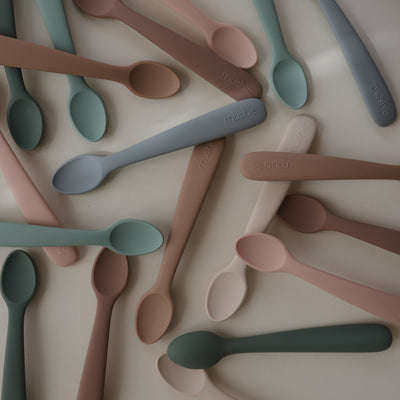 Mushie Silicone Feeding Spoons – Soft-Tip Baby Spoons
