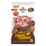 Holle Bio A-B-C Choco Cookies packaging with a cartoon bear design on a white background