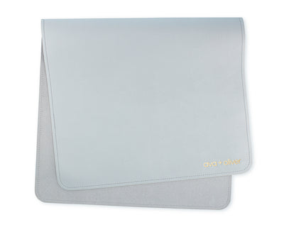 Ava & Oliver Vegan Leather Changing Mat – Blue