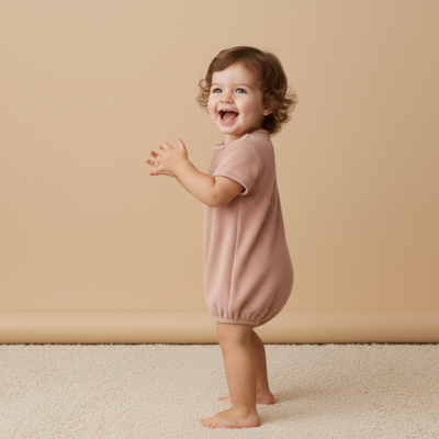 Makemake Organics Organic Short Romper - Clay