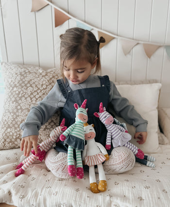 Apple Park Tiny Dancing Unicorn - Mint Stripe