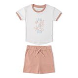 Makemake Organics Organic Graphic Tee & Shorts Set - Beach Day