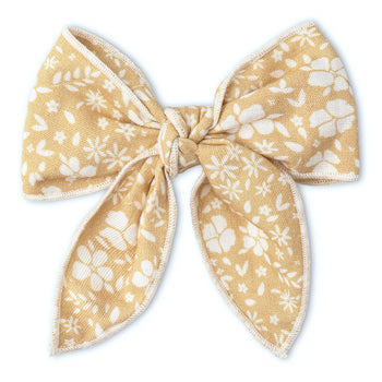 Makemake Organics Organic Hair Bow Clip - Yellow Blossom