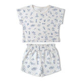 Makemake Organics Organic Drop Shoulder Tee & Shorts Set - Coastal